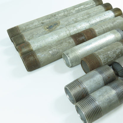 Misc. 1" MNPT Galvanized Malleable Iron 3" To 10" Nipple Lot of 11