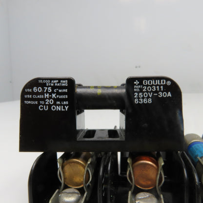 Gould 20311 250V 30A Single Pole Class H-K Fuse Holder Lot Of 8