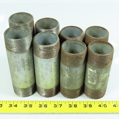 Misc. 1-1/4" MNPT Galvanized Malleable Iron 4", 4-1/2", 5" Nipple Lot of 8