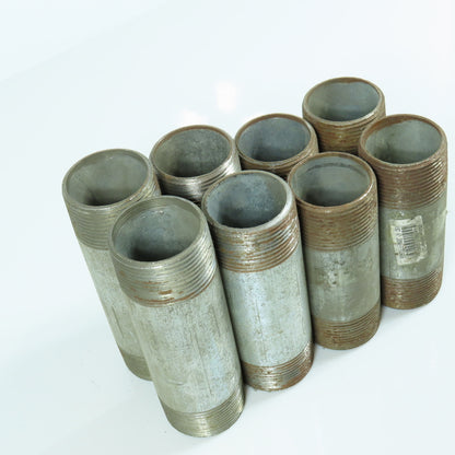 Misc. 1-1/4" MNPT Galvanized Malleable Iron 4", 4-1/2", 5" Nipple Lot of 8