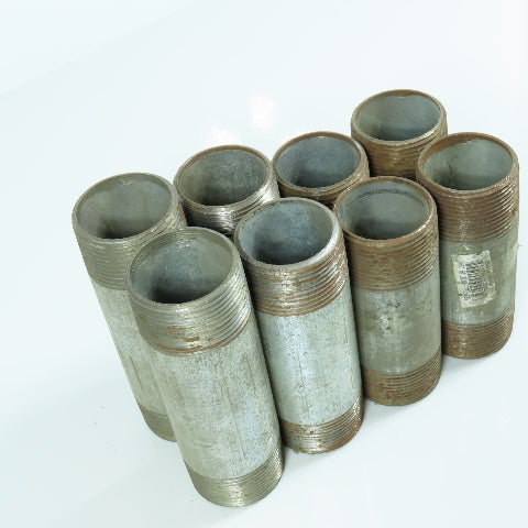 Misc. 1-1/4" MNPT Galvanized Malleable Iron 4", 4-1/2", 5" Nipple Lot of 8