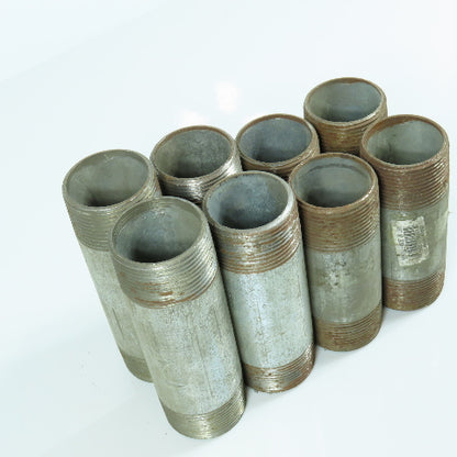 Misc. 1-1/4" MNPT Galvanized Malleable Iron 4", 4-1/2", 5" Nipple Lot of 8