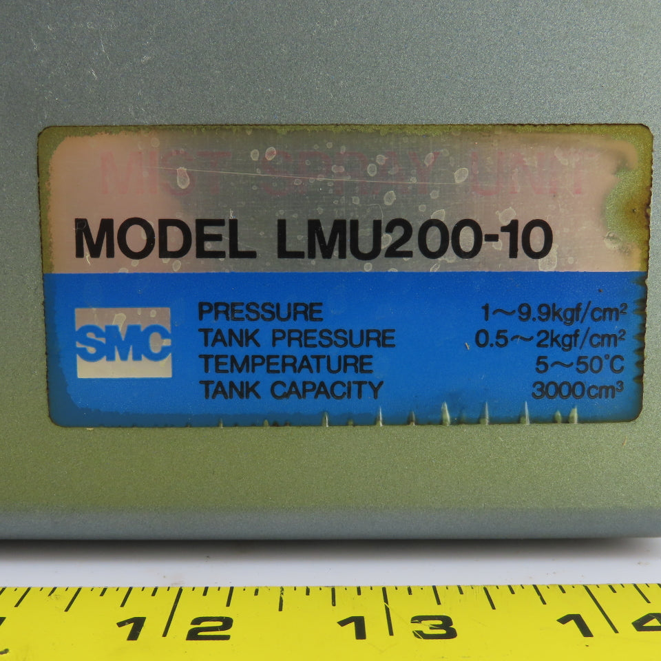 SMC LMU200-10 Mist Spray Lubricator Unit 3000cm3 Capacity 1-9.9KGF/cm3 Pressure