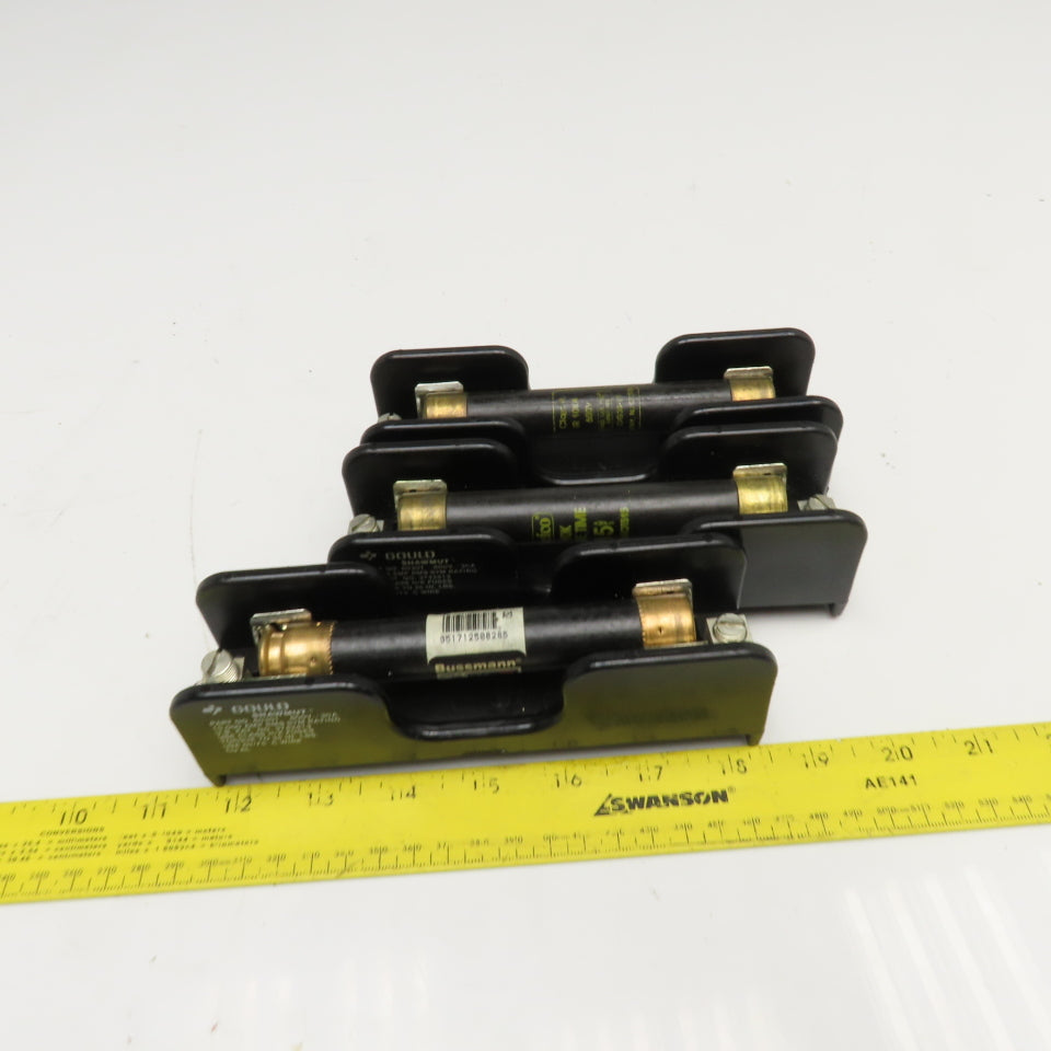 Gould Shawmut 60301 600V 30A Class H/K Single Pole Fuse Holder Lot Of 3