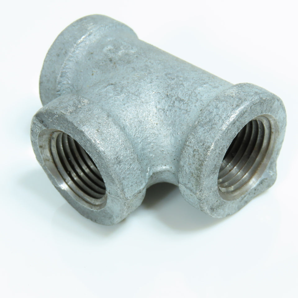 1/2" FNPT Galvanized Malleable Iron Tee Fitting Lot of 14