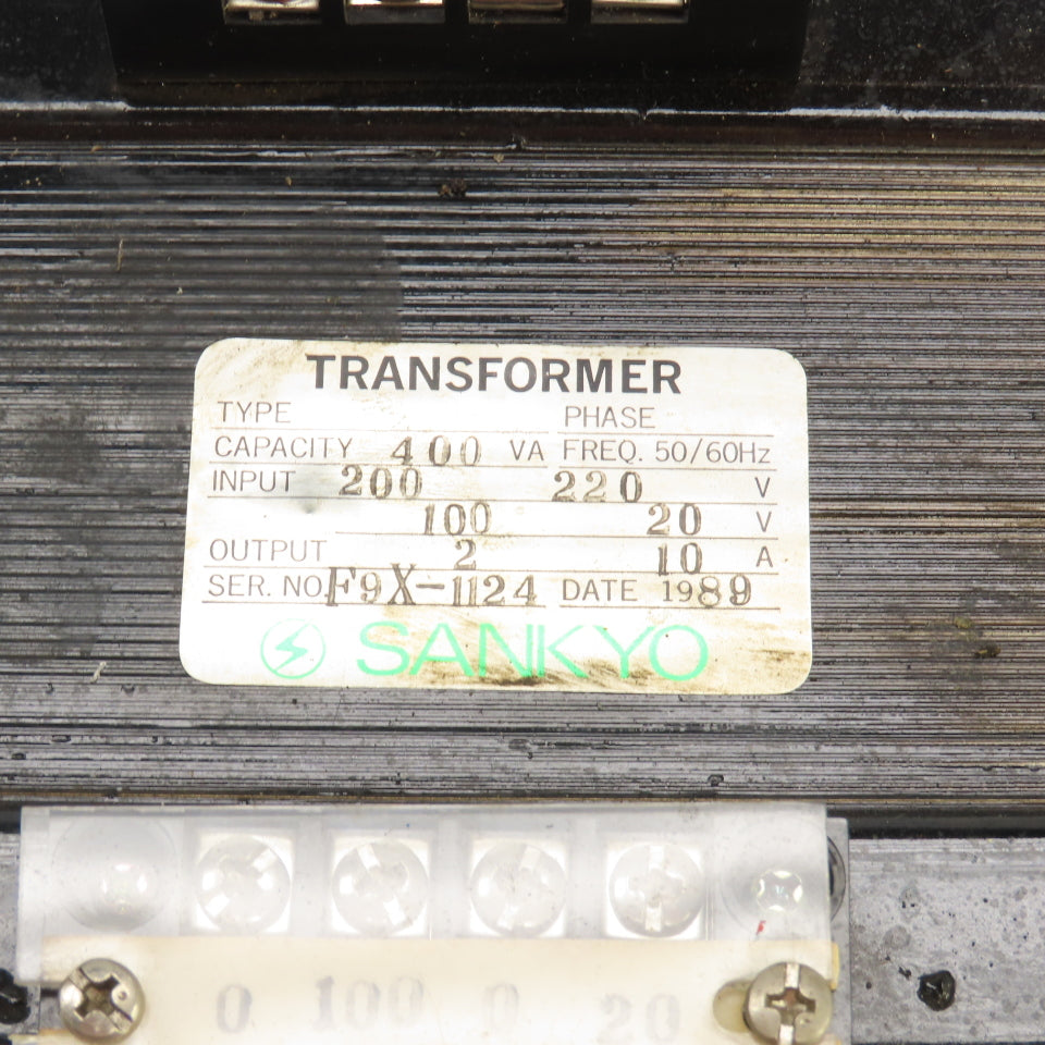 Sankyo 400VA Transformer HV 200/220V LV 100/20V 50/60HZ 1PH