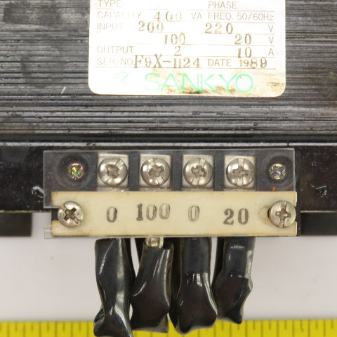 Sankyo 400VA Transformer HV 200/220V LV 100/20V 50/60HZ 1PH