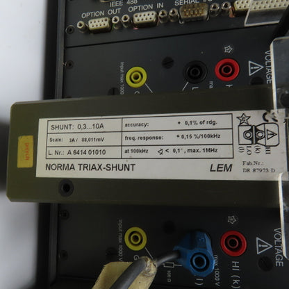 Norma NGI D6100 Wide Band Power Analyzer & Triax Shunt .3-10A