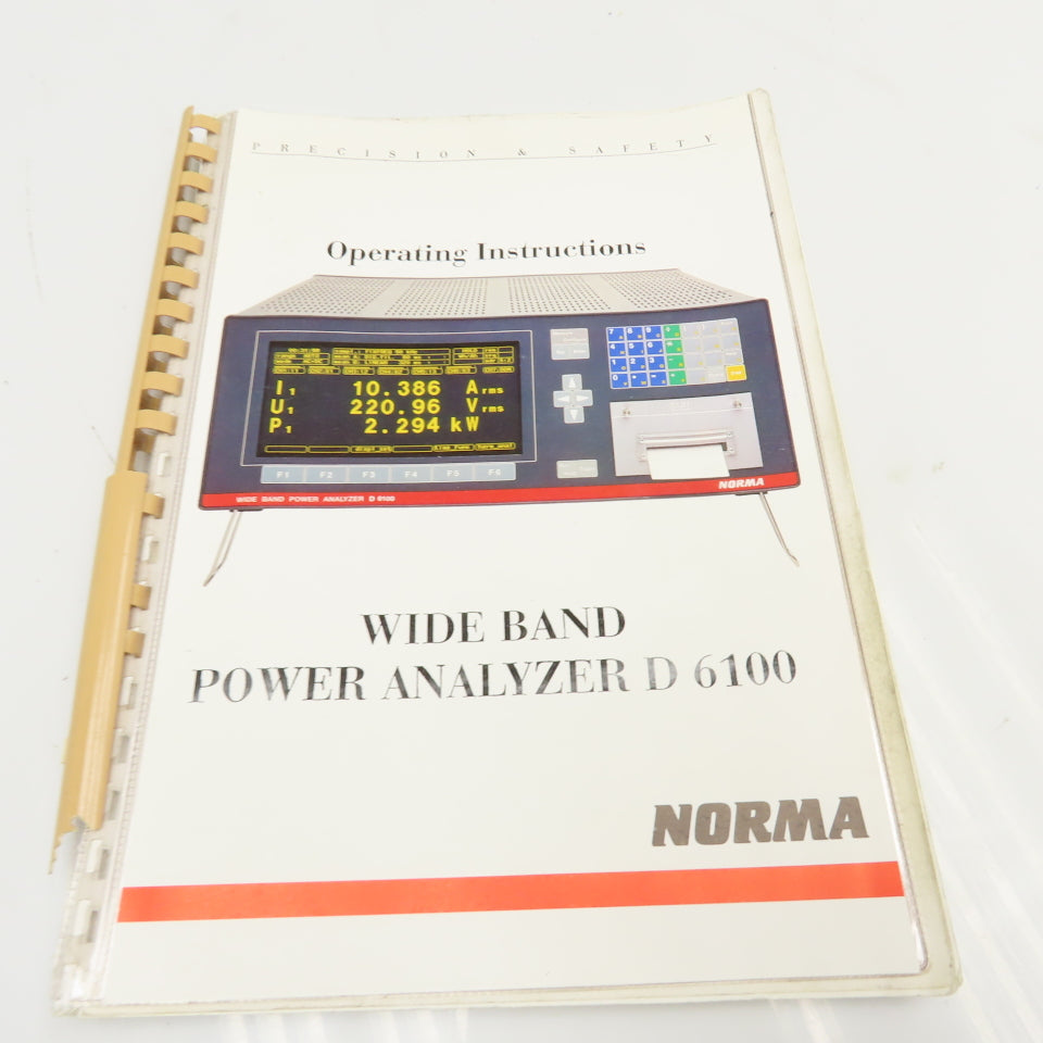 Norma NGI D6100 Wide Band Power Analyzer & Triax Shunt .3-10A