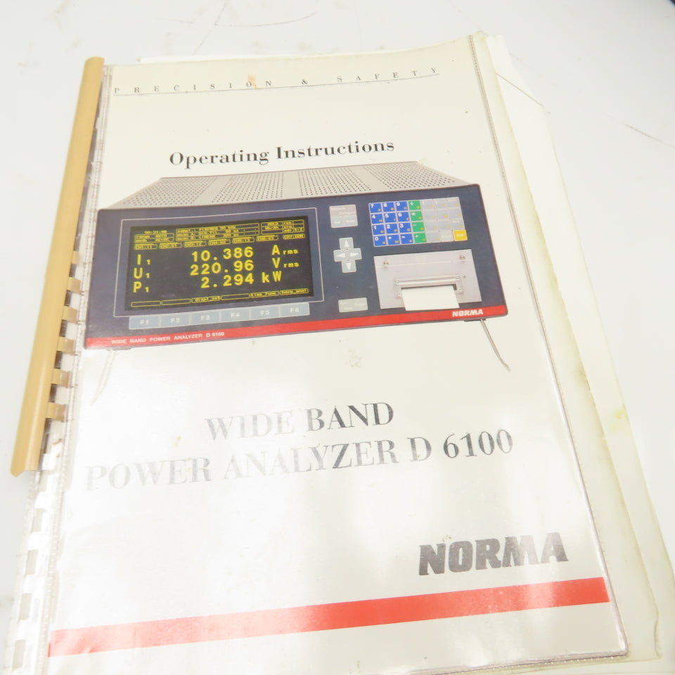 Norma NGI D6100 Wide Band Power Analyzer Parts Or Repair