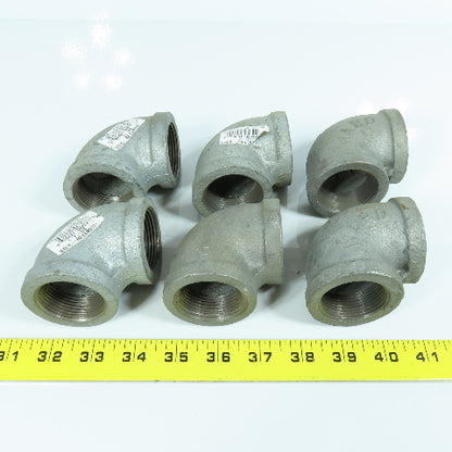 Grinnell & Ward 1-1/4" NPT 90 Degree Elbow Galvanized Malleable Iron Lot of 6