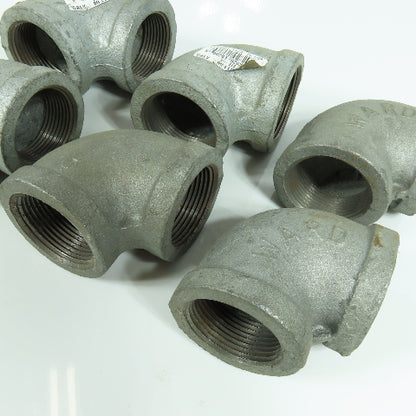 Grinnell & Ward 1-1/4" NPT 90 Degree Elbow Galvanized Malleable Iron Lot of 6