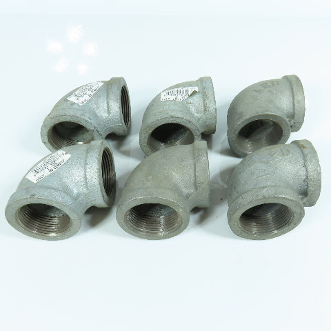 Grinnell & Ward 1-1/4" NPT 90 Degree Elbow Galvanized Malleable Iron Lot of 6