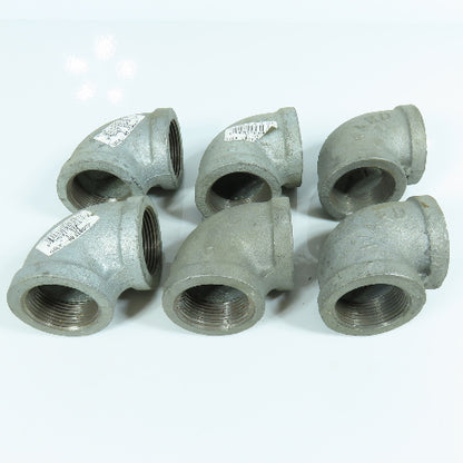 Grinnell & Ward 1-1/4" NPT 90 Degree Elbow Galvanized Malleable Iron Lot of 6