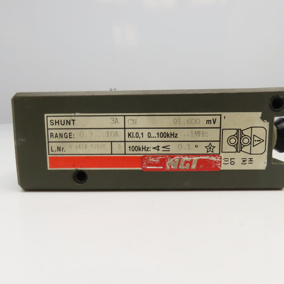 Norma A 6414 01010 0.3-10A Range 3A Power Analyzer Shunt