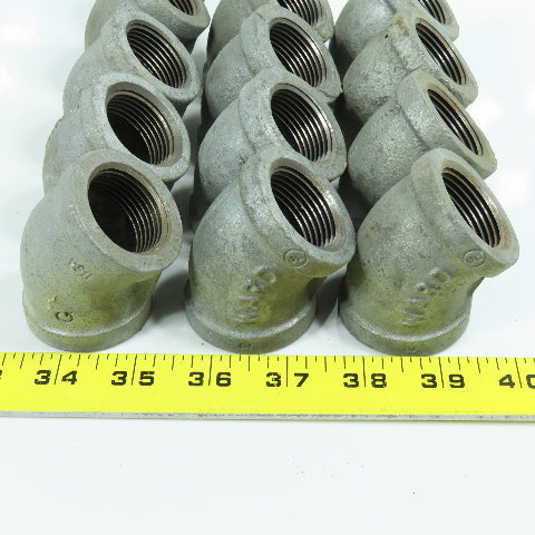 Grinnell & Ward 1" 90 Degree Elbow Galvanized Malleable Iron Pipe Fitting Lot/13