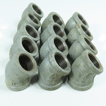 Grinnell & Ward 1" 90 Degree Elbow Galvanized Malleable Iron Pipe Fitting Lot/13