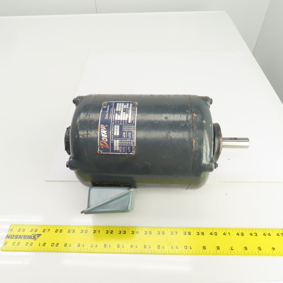 Doerr Motor Doerr 70214-D 1HP AC Electric Motor 150RPM 208-220-440V 3PH 4.2/2.1A 1 ...