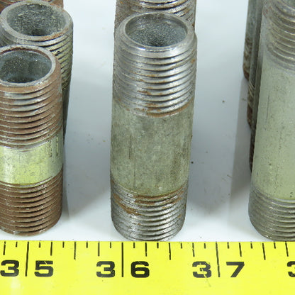 1/2" Dia. Galvanized Malleable Iron Pipe Nipple 1-1/2" To 3-1/2" OAL Lot of 47