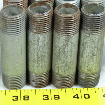 1/2" Dia. Galvanized Malleable Iron Pipe Nipple 1-1/2" To 3-1/2" OAL Lot of 47