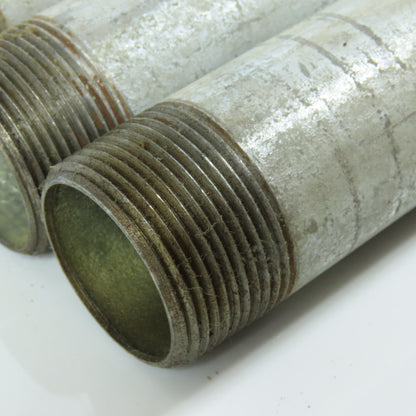 1-1/4" x 10" Galvanized Steel Malleable Iron Pipe Nipple Lot of 4