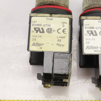 Allen Bradley 800MR-QT24 Ser D Green Illuminated Push Switches 300V Max Lot Of 9