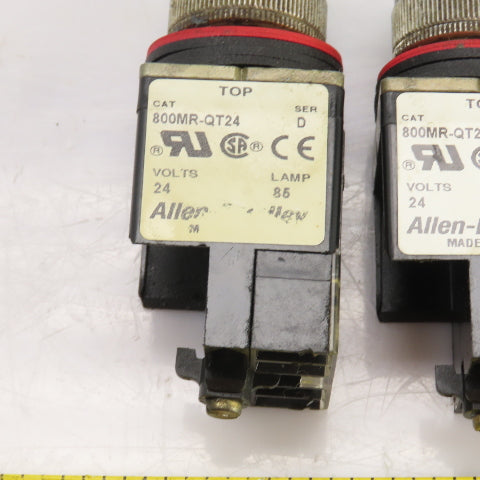 Allen Bradley 800MR-QT24 Ser D Green Illuminated Push Switches 300V Max Lot Of 9