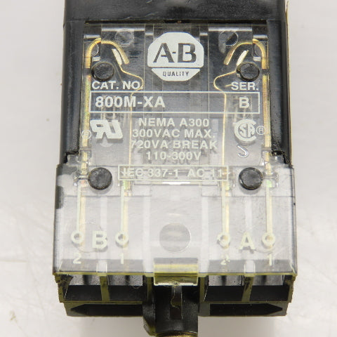 Allen Bradley 800MR-QT24 Ser D Green Illuminated Push Switches 300V Max Lot Of 9