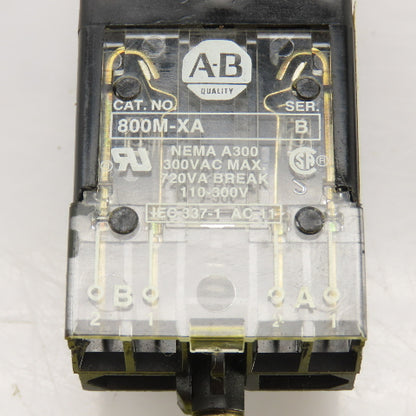 Allen Bradley 800MR-QT24 Ser D Green Illuminated Push Switches 300V Max Lot Of 9