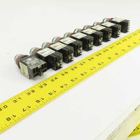Allen Bradley 800MR-QT24 Ser D Green Illuminated Push Switches 300V Max Lot Of 9