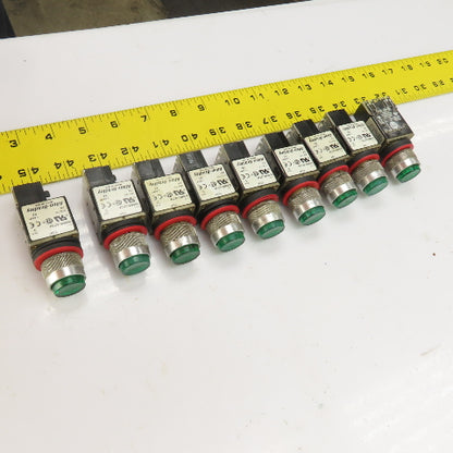 Allen Bradley 800MR-QT24 Ser D Green Illuminated Push Switches 300V Max Lot Of 9