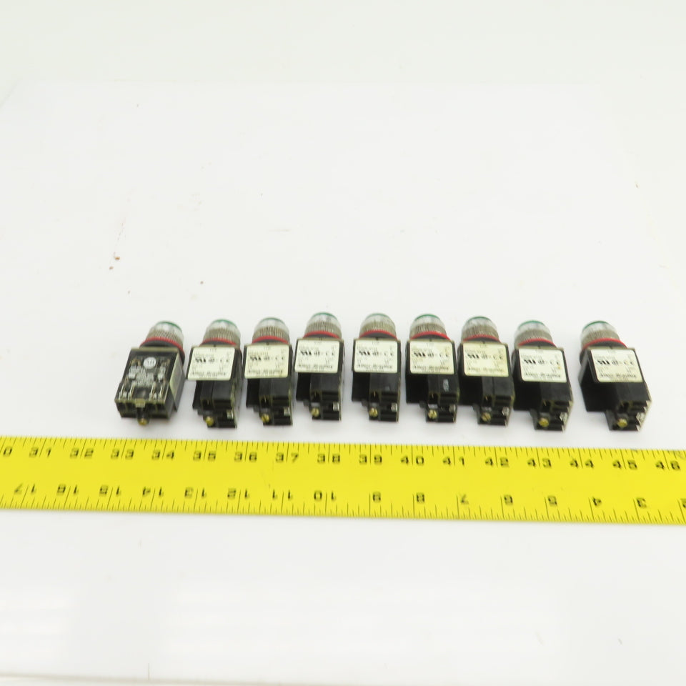 Allen Bradley 800MR-QT24 Ser D Green Illuminated Push Switches 300V Max Lot Of 9