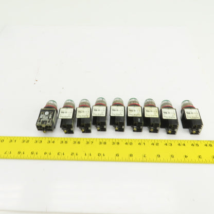 Allen Bradley 800MR-QT24 Ser D Green Illuminated Push Switches 300V Max Lot Of 9
