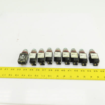 Allen Bradley 800MR-QT24 Ser D Green Illuminated Push Switches 300V Max Lot Of 9