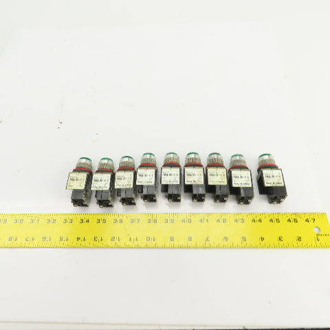 Allen Bradley 800MR-QT24 Ser D Green Illuminated Push Switches 300V Max Lot Of 9