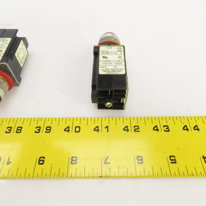Allen Bradley 800MR-PT16 Ser D Red Illuminated Push Switches 110/120V Lot/7
