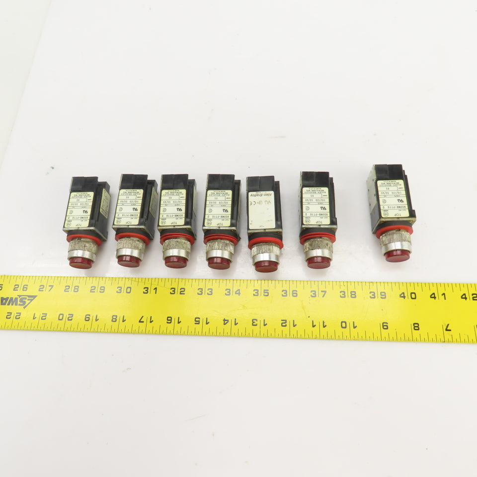 Allen Bradley 800MR-PT16 Ser D Red Illuminated Push Switches 110/120V Lot/7