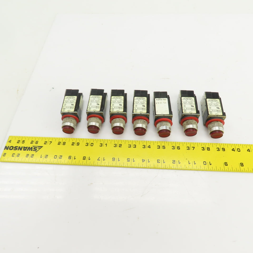 Allen Bradley 800MR-PT16 Ser D Red Illuminated Push Switches 110/120V Lot/7