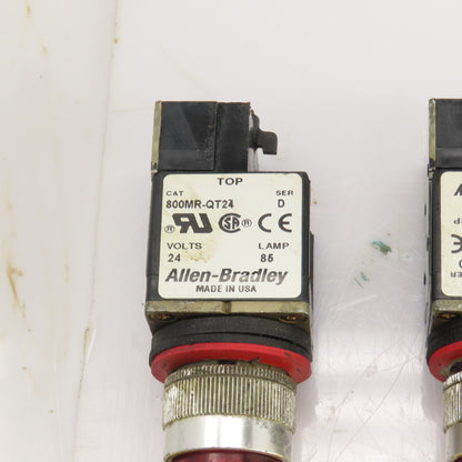 Allen Bradley 800MR-QT24 Ser D Red Illuminated Push Button Switches 24V Lot/9