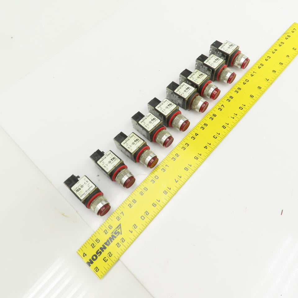 Allen Bradley 800MR-QT24 Ser D Red Illuminated Push Button Switches 24V Lot/9
