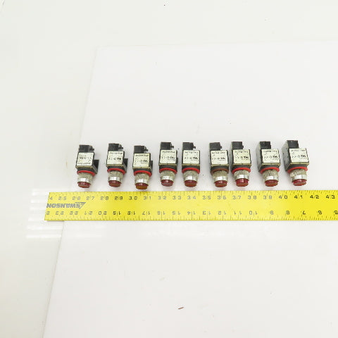 Allen Bradley 800MR-QT24 Ser D Red Illuminated Push Button Switches 24V Lot/9
