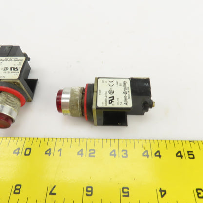 Allen Bradley 800MR-QT24 Ser D Red Illuminated Push Button Switches 24V Lot/9