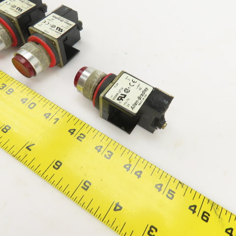 Allen Bradley 800MR-QT24 Ser D Red Illuminated Push Button Switches 24V Lot/9