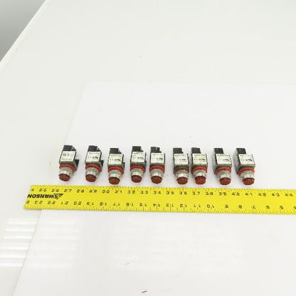 Allen Bradley 800MR-QT24 Ser D Red Illuminated Push Button Switches 24V Lot/9