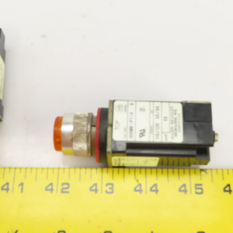 Allen Bradley 800MR-PT16 Ser D Amber Illuminated Push Button Switches 120V Lot/9