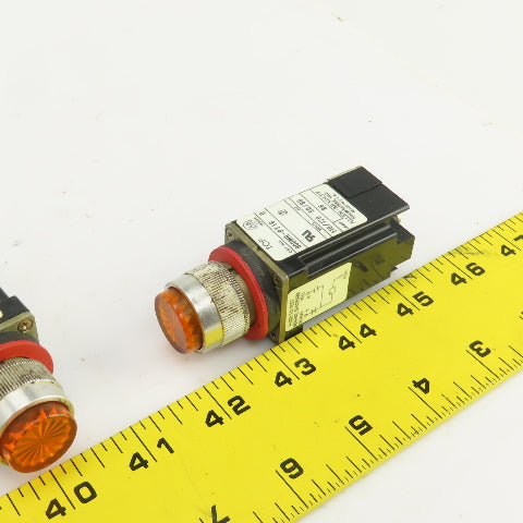 Allen Bradley 800MR-PT16 Ser D Amber Illuminated Push Button Switches 120V Lot/9