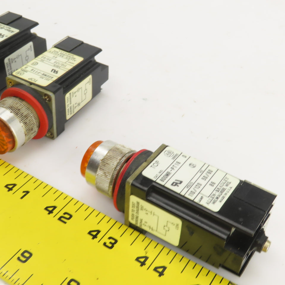 Allen Bradley 800MR-PT16 Ser D Amber Illuminated Push Button Switches 120V Lot/9