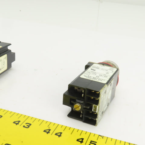 Allen Bradley 800MR-PT16 Ser D Amber Illuminated Push Button Switches 120V Lot/9