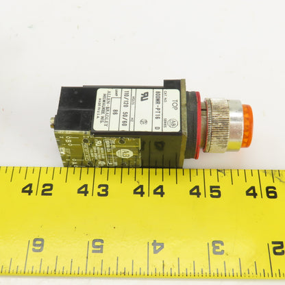 Allen Bradley 800MR-PT16 Ser D Amber Illuminated Push Button Switches 120V Lot/9