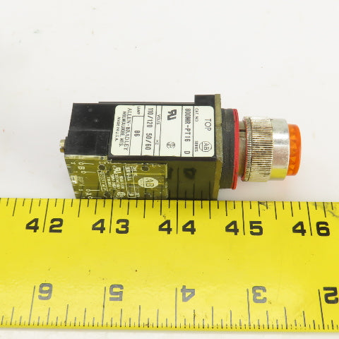 Allen Bradley 800MR-PT16 Ser D Amber Illuminated Push Button Switches 120V Lot/9
